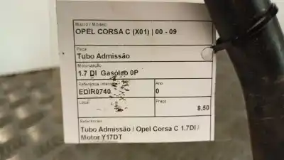 İkinci el araba yedek parçası hava kanali için opel corsa c (x01) 1.7 di (f08 f68) oem iam referansları   