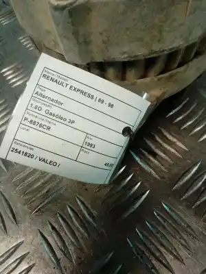 Second-hand car spare part alternator for renault express 1.6d oem iam references 2541820  
