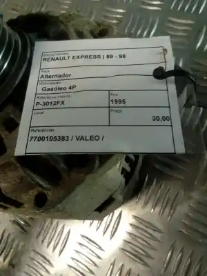 Second-hand car spare part alternator for renault express 1.9d oem iam references 7700105383  