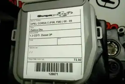 İkinci el araba yedek parçası sag far için opel corsa c (x01) 1.3 cdti (f08 f68) oem iam referansları   