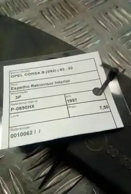 İkinci el araba yedek parçası iç ayna için opel corsa b (s93) 1.7 d (f08 f68 m68) oem iam referansları 0010062  
