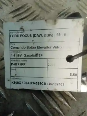 Second-hand car spare part right front power window switch for ford focus i (daw, dbw) 1.4 16v oem iam references k808x  