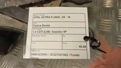 Автозапчастина б/у права фа для opel astra h (a04) 1.3 cdti (l48) посилання на oem iam 24451033rh   Автозапчастина б/у права фа для opel astra h (a04) 1.3 cdti (l48) посилання на oem iam 24451033rh