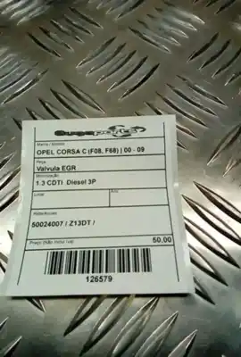 Pezzo di ricambio per auto di seconda mano Valvola Egr per OPEL CORSA C (X01) 1.3 CDTI (F08 F68) Riferimenti OEM IAM 50024007  