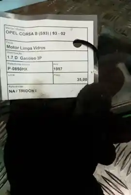 Peça sobressalente para automóvel em segunda mão motor do limpa para brisas por opel corsa b (s93) 1.7 d (f08 f68 m68) referências oem iam   