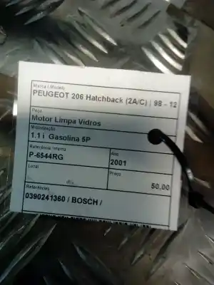 Pezzo di ricambio per auto di seconda mano tiranti e motorino del tergicristallo anteriore per peugeot 206 hatchback (2a/c) 1.1 i riferimenti oem iam 0390241360  