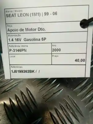 Second-hand car spare part right engine support for seat leon (1m1) 1.4 16v oem iam references 1j0199262bk  