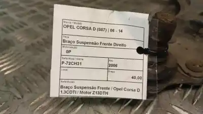 Second-hand car spare part front right lower suspension arm for opel corsa d (s07) 1.3 cdti (l08 l68) oem iam references    Second-hand car spare part front right lower suspension arm for opel corsa d (s07) 1.3 cdti (l08 l68) oem iam references