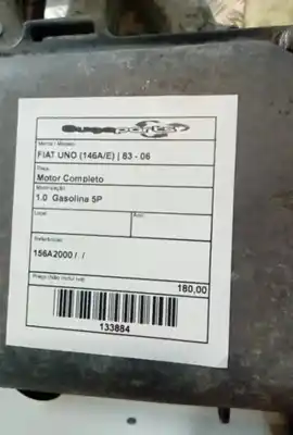 Pezzo di ricambio per auto di seconda mano motore completo per fiat uno (146) 1.0 cat riferimenti oem iam 156a2000  