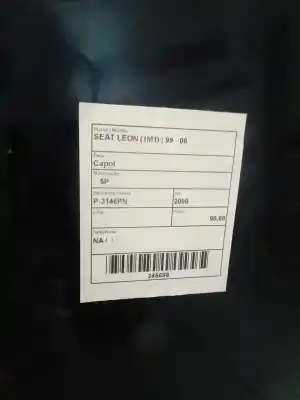 Peça sobressalente para automóvel em segunda mão capot por seat leon (1m1) 1.4 16v referências oem iam   