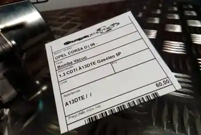 Peça sobressalente para automóvel em segunda mão depressor de travões / bomba de vácuo por opel corsa d (s07) 1.3 cdti (l08 l68) referências oem iam a13dte   Peça sobressalente para automóvel em segunda mão depressor de travões / bomba de vácuo por opel corsa d (s07) 1.3 cdti (l08 l68) referências oem iam a13dte