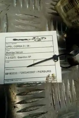 Pezzo di ricambio per auto di seconda mano depressore freni / pompa del vuoto per opel corsa d (s07) 1.3 cdti (l08 l68) riferimenti oem iam 55193232   Pezzo di ricambio per auto di seconda mano depressore freni / pompa del vuoto per opel corsa d (s07) 1.3 cdti (l08 l68) riferimenti oem iam 55193232