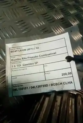 Second-hand car spare part injection pump for seat leon (5f1) 1.6 tdi oem iam references 04l130101  