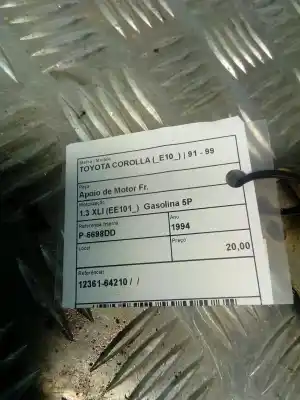 Second-hand car spare part front engine support for fiat uno (146) 1.0 cat oem iam references 12361-64210  