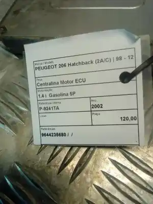 Second-hand car spare part ecu engine control for peugeot 206 hatchback (2a/c) 1.4 i oem iam references 9644235680  