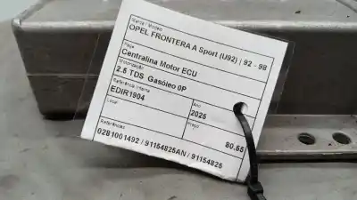 Peça sobressalente para automóvel em segunda mão centralina de motor uce por opel frontera a (u92) 2.5 tds referências oem iam 0281001492  
