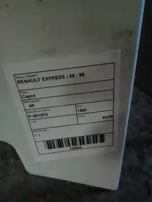 Peça sobressalente para automóvel em segunda mão capot por renault express 1.6d referências oem iam   