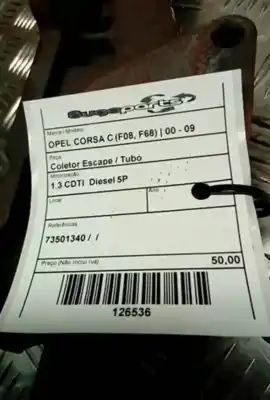 Автозапчасти б/у задняя выхлопная труба за opel corsa c (x01) 1.3 cdti (f08 f68) ссылки oem iam 73501340  