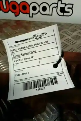 Автозапчасти б/у задняя выхлопная труба за opel corsa c (x01) 1.3 cdti (f08 f68) ссылки oem iam 73501340  