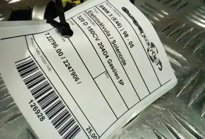 Peça sobressalente para automóvel em segunda mão válvula solenóide por bmw 3 (e46) 320 d referências oem iam 7.22796.00  