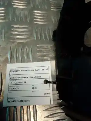 Second-hand car spare part windshiel wiper switch for peugeot 206 hatchback (2a/c) 1.1 oem iam references 34394302  