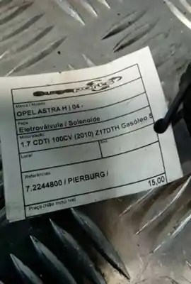 Pezzo di ricambio per auto di seconda mano valvola solenoide per opel astra h (a04) 1.7 cdti 100cv riferimenti oem iam 7.2244800  