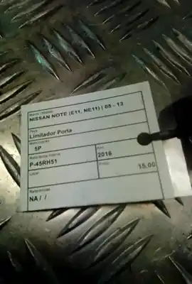 Second-hand car spare part door stop for nissan note (e11, ne11) 1.5 dci oem iam references   