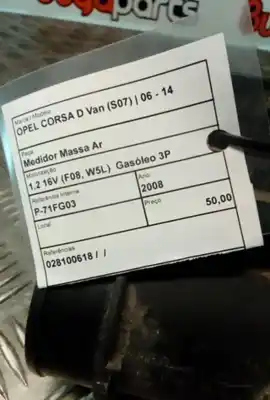 Автозапчастина б/у витратомір повітря для opel corsa d (s07) 1.3 cdti (l08 l68) посилання на oem iam 028100618  