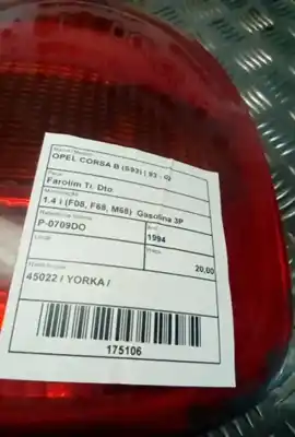 Pezzo di ricambio per auto di seconda mano luci posteriori destra per opel corsa b (s93) 1.4 i riferimenti oem iam 45022  