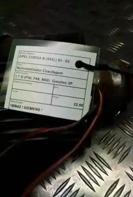 Pezzo di ricambio per auto di seconda mano motore di riscaldamento per opel corsa b (s93) 1.7 d (f08 f68 m68) riferimenti oem iam 1bb42  