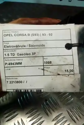 Автозапчасти б/у соленоидный клапан за opel corsa b (s93) 1.5 td (f08. f68. m68) ссылки oem iam 7.2213800  