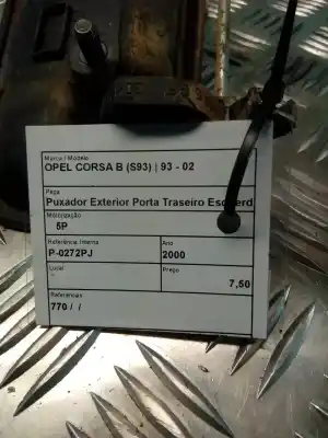 Автозапчастина б/у завнішня ручка задня ліва для opel corsa b (s93) 1.0 i 12v (f08. f68. m68) посилання на oem iam 770  
