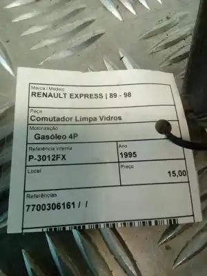 Second-hand car spare part windshiel wiper switch for renault express 1.9d oem iam references 7700306161  