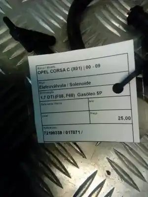 Автозапчастина б/у соленоїдний клапан для opel corsa c (x01) 1.7 dti (f08 f68) посилання на oem iam 72190338  