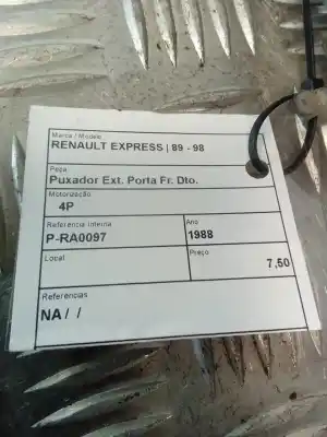 Second-hand car spare part exterior right front door handle for renault express 1.6d oem iam references   