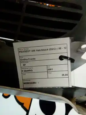 Автозапчастина б/у передня решіта для peugeot 206 hatchback (2a/c) 1.1 посилання на oem iam 9628934280  