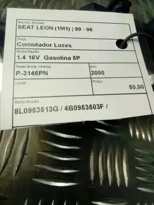 Second-hand car spare part headlights switch for seat leon (1m1) 1.4 16v oem iam references 8l0953513g  