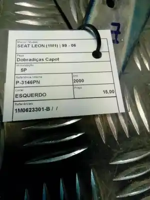 Peça sobressalente para automóvel em segunda mão dobradiça do capô por seat leon (1m1) 1.4 16v referências oem iam 1m0623301-b  