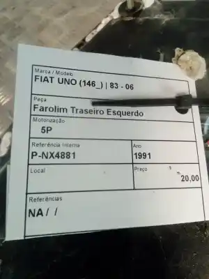 Second-hand car spare part left tailgate light for fiat uno (146) 1.0 cat oem iam references   