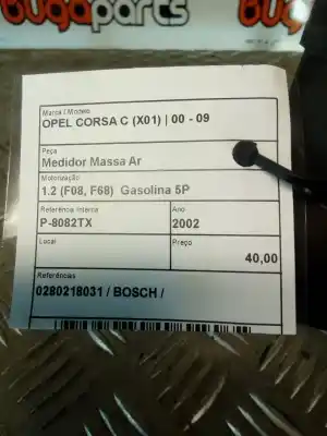Pezzo di ricambio per auto di seconda mano misuratore di flusso per opel corsa c (x01) 1.2/1.0 gasolina riferimenti oem iam 0280218031  