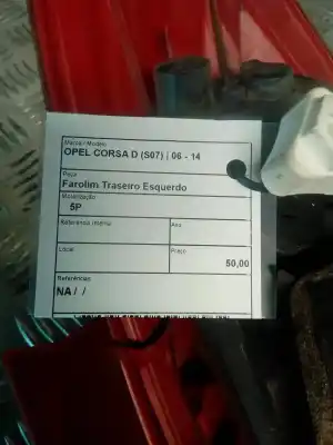 Pezzo di ricambio per auto di seconda mano lampada posteriore sinistra per opel corsa d (s07) n/d riferimenti oem iam   
