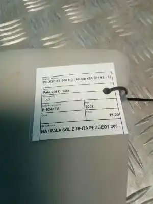 Автозапчасти б/у правая зона за peugeot 206 hatchback (2a/c) 1.4 i ссылки oem iam   