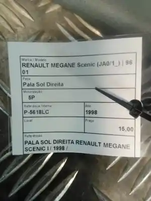 Piesă de schimb auto la mâna a doua parasoare dreapta pentru renault megane scenic (ja0/1_) 1.4 i (ja0e) referințe oem iam   