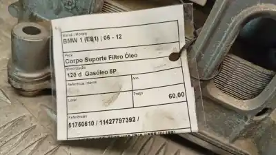 Peça sobressalente para automóvel em segunda mão suporte do filtro de óleo por bmw 1 (e81) 120 d referências oem iam 51750610  