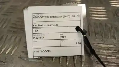 Second-hand car spare part licence plate light for peugeot 206 hatchback (2a/c) 1.4 i oem iam references 7190  