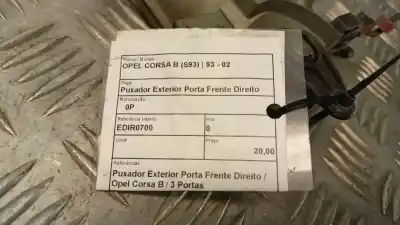 Автозапчасти б/у наружная рукоятка передняя справа за opel corsa b (s93) 1.5 td (f08. f68. m68) ссылки oem iam   