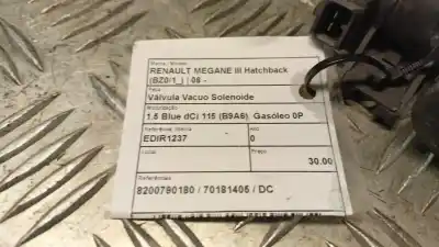 Pezzo di ricambio per auto di seconda mano valvola solenoide per renault megane iii hatchback (bz0/1_) 1.5 dci (bz09. bz0d. bz1w) riferimenti oem iam 8200790180  