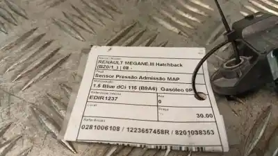 İkinci el araba yedek parçası basinç sensörü için renault megane iii hatchback (bz0/1_) 1.5 dci (bz09. bz0d. bz1w) oem iam referansları 0281006108  