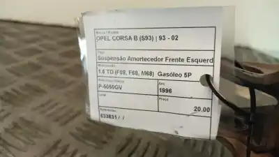 Second-hand car spare part front left shock absorber for opel corsa b (s93) 1.5 td (f08. f68. m68) oem iam references 633831  