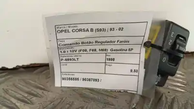 Автозапчасти б/у переключатель регулировки высоты фар за opel corsa b (s93) 1.0 i 12v (f08. f68. m68) ссылки oem iam 90356585  